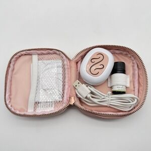 Laura Ashley Oil Diffuser Travel Case Lemon Oil USB Charger 1 Extra Pad